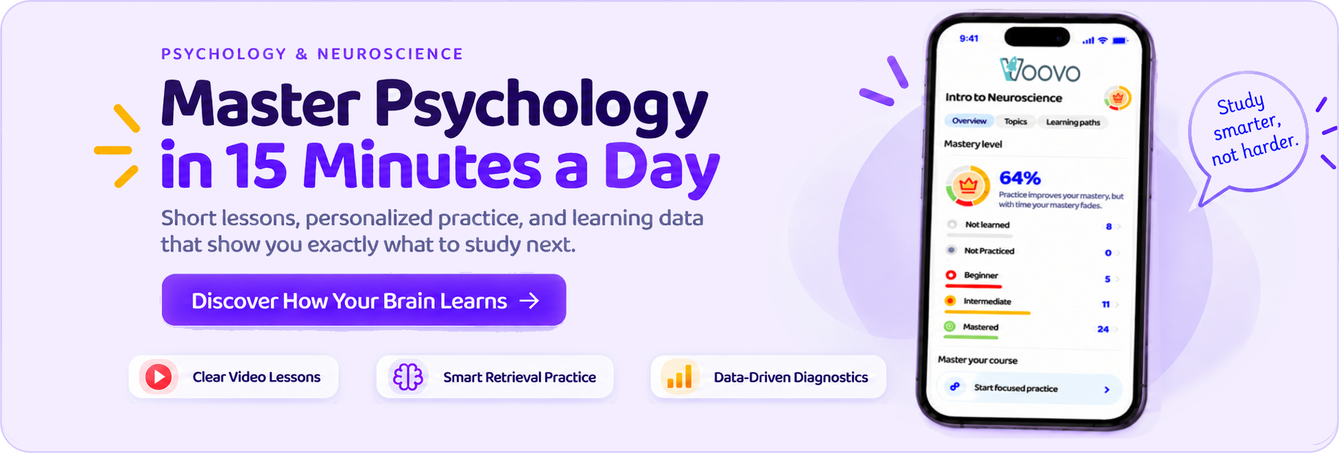 Master Psychology in 15 Minutes a Day—psychology and neuroscience study app
